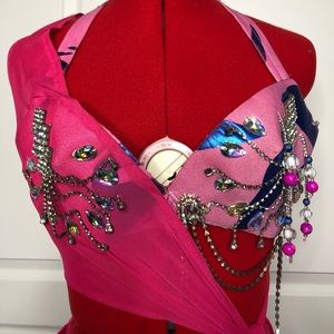 Pink and Blue Cabaret Bellydance Costume